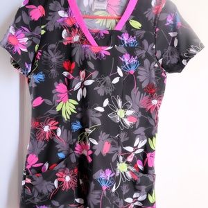 Beautiful HeartSoul Floral Print Scrub Top
